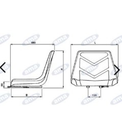 Asiento autoflotante con anchura de guía 395mm tractor agrícola