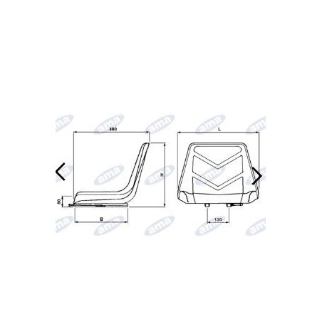 Sedile autopellante con guida larghezza 395mm trattore agricolo