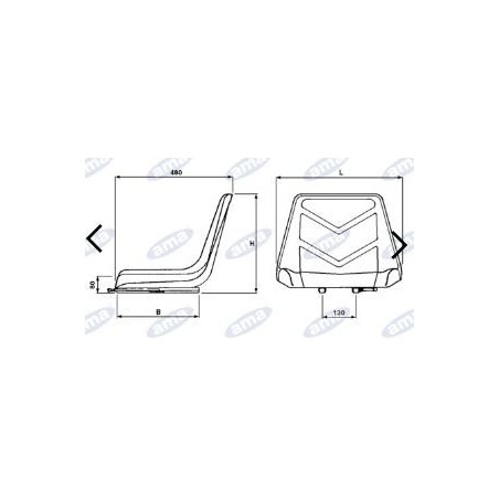 Asiento autoflotante con anchura de guía 485mm para tractor agrícola