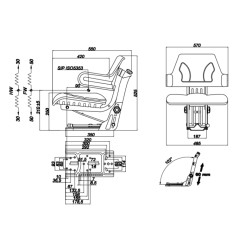 GRAMMER black pvc wrap-around seat for agricultural tractor