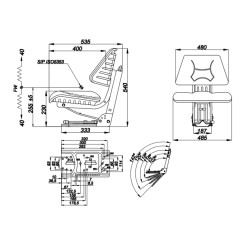 Asiento envolvente con base basculante GRAMMER de pvc negro para tractor | NewgardenAgri.com