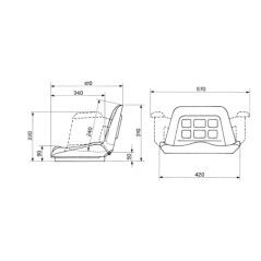 Asiento COBO con guía y cinturón de seguridad para tractor agrícola