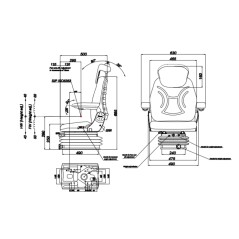 GRAMMER black pvc mechanical suspension seat for agricultural tractor