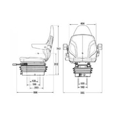 Asiento con suspensión mecánica KAB para tractor agrícola | NewgardenAgri.com