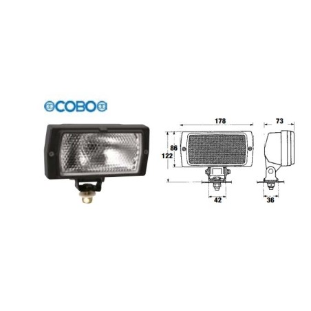 Lampe de travail et accessoire avec articulation et cadre pour tracteur agricole COBO | NewgardenAgri.com