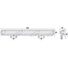 Barra de luz LED 12-28V 54W 4050LM 536x58mm 18 LED máquina agrícola autopropulsada