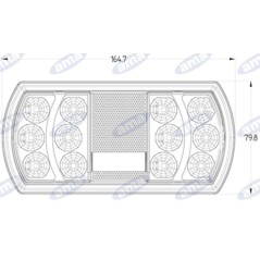 Fanale posteriore destro Led 165x80x35mm trattore macchina operatrice 12-24V E4 | NewgardenAgri.com