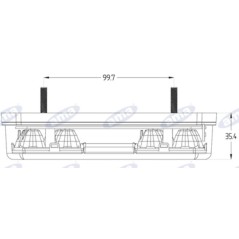 Fanale posteriore destro Led 165x80x35mm trattore macchina operatrice 12-24V E4 | NewgardenAgri.com