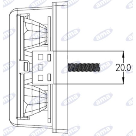 Fanale posteriore sinistro Led 165x80x35mm trattore macchina operatrice 12-24V