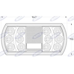 Fanale posteriore sinistro Led 165x80x35mm trattore macchina operatrice 12-24V | NewgardenAgri.com