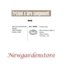 Disco frizione motocoltivatore talpa 4RM trattorino MAB compatibile 15033 Z6 | NewgardenAgri.com