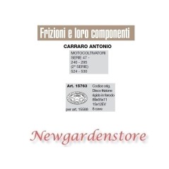 Disco frizione motocoltivatori serie 47 240 295 524 530 CARRARO 89x55x11 15763 | NewgardenAgri.com