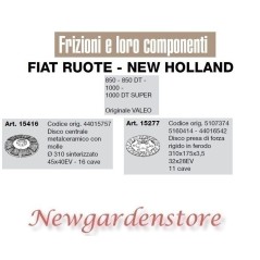 Disque d'embrayage PTO tracteur 850 1000DT FIAT WHEELS NEW HOLLAND VALEO | NewgardenAgri.com