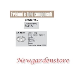 Disco frizione rigido ferodo 15x12EV motozappa simplex BRUMITAL 15763 | NewgardenAgri.com