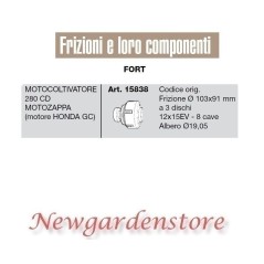 Embrayage 103x91 moteur motoculteur 280 CD compatible Honda GC FORT 15838 | NewgardenAgri.com