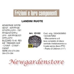 Embrague 15162 280mm LANDINI WHEELS ADVANTAGE BLIZZARD 254 274 284 364 374 | NewgardenAgri.com