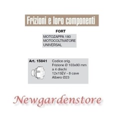 Frizione 4dischi 103x90 12X15EV motocoltivatore motozappa 180 FORT 15841 8 cave | NewgardenAgri.com