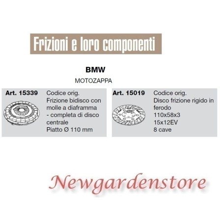 Embrague de dos discos compatible BMW con muelles de disco 15339 15019 | NewgardenAgri.com