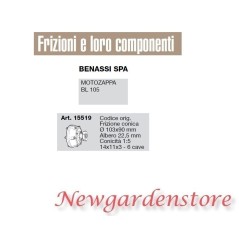 Embrayage conique 103x90 22.5 6 slots compatible tondeuse BL105 BENASSI SPA 15519 | NewgardenAgri.com