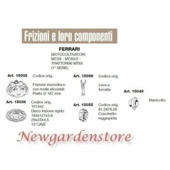 Frizione disco manicotto trattorino MT75 motocoltivatore MC58 MC60/2 FERRARI | NewgardenAgri.com