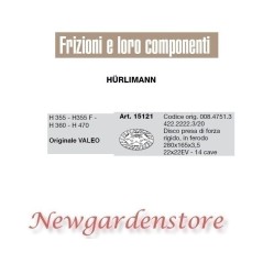 Disco frizione 14 cave trattore HURLIMANN VALEO H355 360 H470 22x22EV 15121 | NewgardenAgri.com