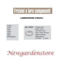 Disco frizione 14 cave trattore C482L 503 663 664 Ergomatic LAMBORGHINI 15121 | NewgardenAgri.com