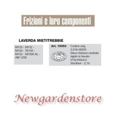 Disque d'embrayage 15053 compatible LAVERDA MIETITREBBIE M120 132 150 1000 1200 35x30x4 Z10 | NewgardenAgri.com