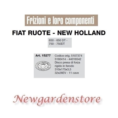 Clutch disc 32x28EV 11cave 650 650DT 750 750DT 15277 FIAT NEW HOLLAND | NewgardenAgri.com