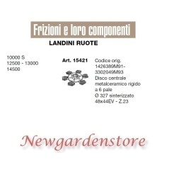 Disco de embrague 48x44 327mm 15421 LANDINI RUOTE 10000 12500 13000 14500 Z23 | NewgardenAgri.com