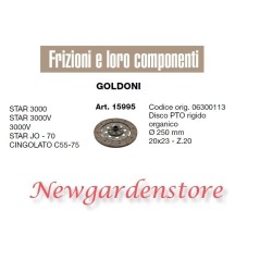 Clutch disc PTO 15995 GOLDONI STAR 3000 CINGOLATO C55 75 20x23 Z20 tractor | NewgardenAgri.com