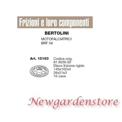 Disco frizione rigido 10 cave motofalciatrice BRF 58 BERTOLINI 15193 81.9030.00 | NewgardenAgri.com