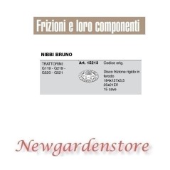 Disco frizione trattorino G119 219 520 521 NIBBI BRUNO 15213 25x21EV Z.15 | NewgardenAgri.com