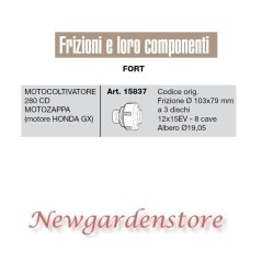 Embrayage 103x79 motoculteur 280 CD motoculteur compatible Honda GX FORT 15837 | NewgardenAgri.com