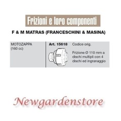 Embrague 15618 110mm motoherramienta 160cc compatible F&M MATRAS FRANCESCHINI MASINA | NewgardenAgri.com