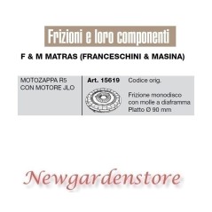 Frizione 15619 motozappa R5 motore JLO compatibile F&M MATRAS FRANCESCHINI | NewgardenAgri.com