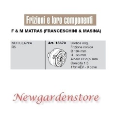 Clutch 15670 motorhoe R5 compatible F&M MATRAS FRANCESCHINI MASINA 9 slots | NewgardenAgri.com