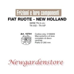 Embrayage à 6 leviers tracteur série TN 55 D F FIAT NEW HOLLAND 15791 280mm 5196809 | NewgardenAgri.com