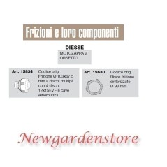 Disco de embrague multidisco compatible DIESSE MT2 ORSETTO 15834 1563 | NewgardenAgri.com