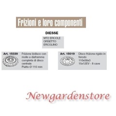 Frizione disco compatibile DIESSE MT2 ERCOLE ORSETTO ERCOLINO 15339 15019 | NewgardenAgri.com