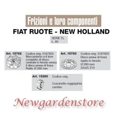 Roulement de disque d'embrayage tracteur série TL L.60 15782 FIAT WHEELS NEW HOLLAND | NewgardenAgri.com