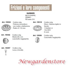 Frizione disco manicotto leva cuscinetto motozappa ZEBRA FB serie 210 BARBIERI | NewgardenAgri.com