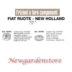 TL series tractor disc clutch L.65 15784 15785 FIAT NEW HOLLAND wheels 310mm | NewgardenAgri.com