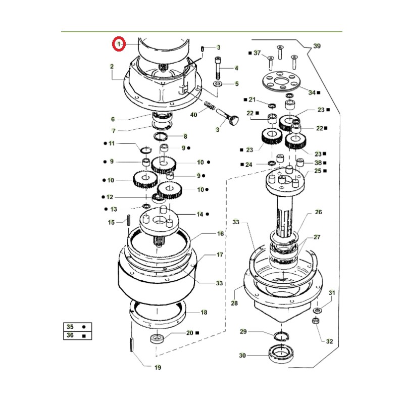 ORIGINAL ACTIVE caja de cambios taladro modelos t143 - t152 020796