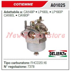 Carburador COTIEMME motor cultivador CA148P LP180L A01025 | NewgardenAgri.com