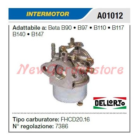 Carburador INTERMOTOR segadora Beta B90 B97 B110 B117 B140 B147 A01012 | NewgardenAgri.com