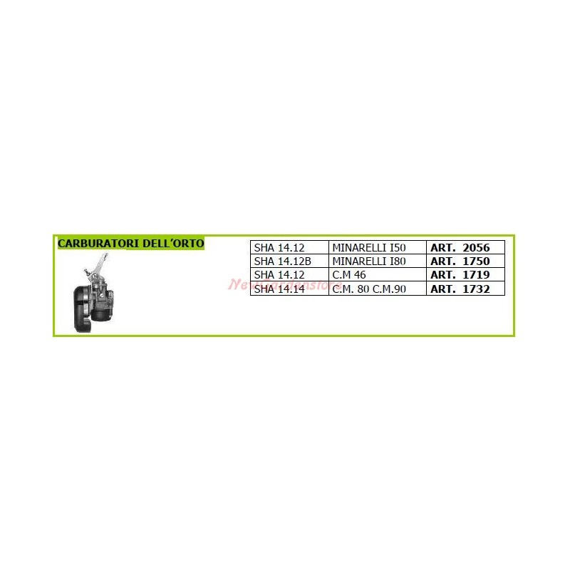 Carburatore SHA 14.12 per motocoltivatore CM 46 1719