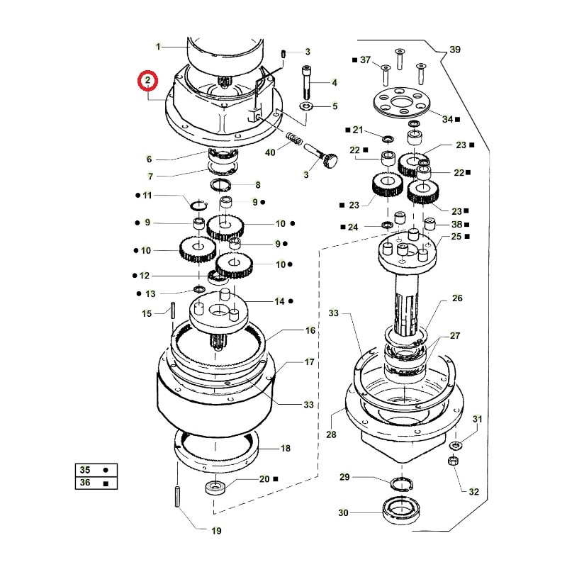 ORIGINAL ACTIVE oberer Getriebedeckel für Erdbohrer Modelle t143 - t152 020795