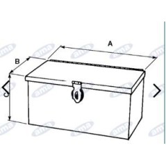 Caisse à outils en tôle pour tracteur agricole 420x130x130mm 01261