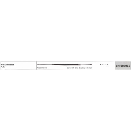 GREEN LINE AG52 Gaszug 610 mm Kabelummantelung 503 mm | NewgardenAgri.com