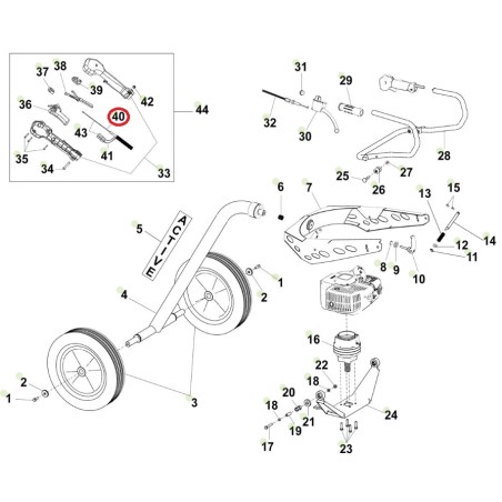 ORIGINAL ACTIVE t-165 Bohrmaschine Gaszug 020761 | NewgardenAgri.com